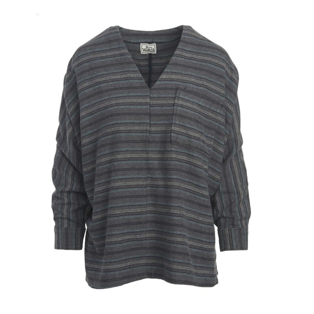 WOOLRICH Popover Shirt Sweater Womens Size Medium Striped Oversized Indie Grunge